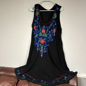 Shoreline  swing skirt machine embroidered  floral sleeveless Dress,  NWT, 2XL